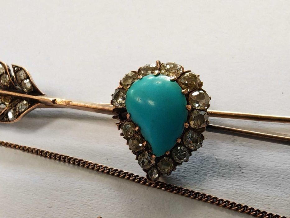 ***АНТИКА С ДИАМАНТИ*** Златна брошка Навахо