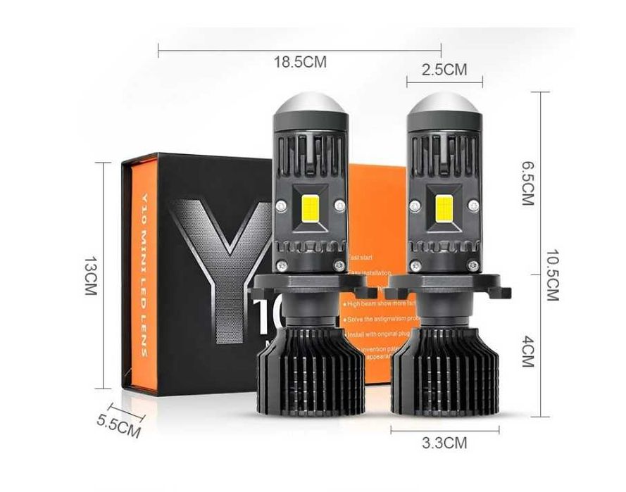 LED крушки H7 с лупа 6000K 6400LM Canbus | Комплект 2 бр.