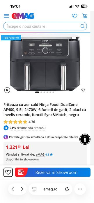 Ninja airfryer dublu alb