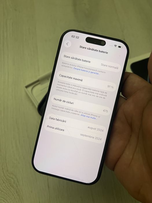 Iphone 16 Pro Black Titanium impecabil la cutie