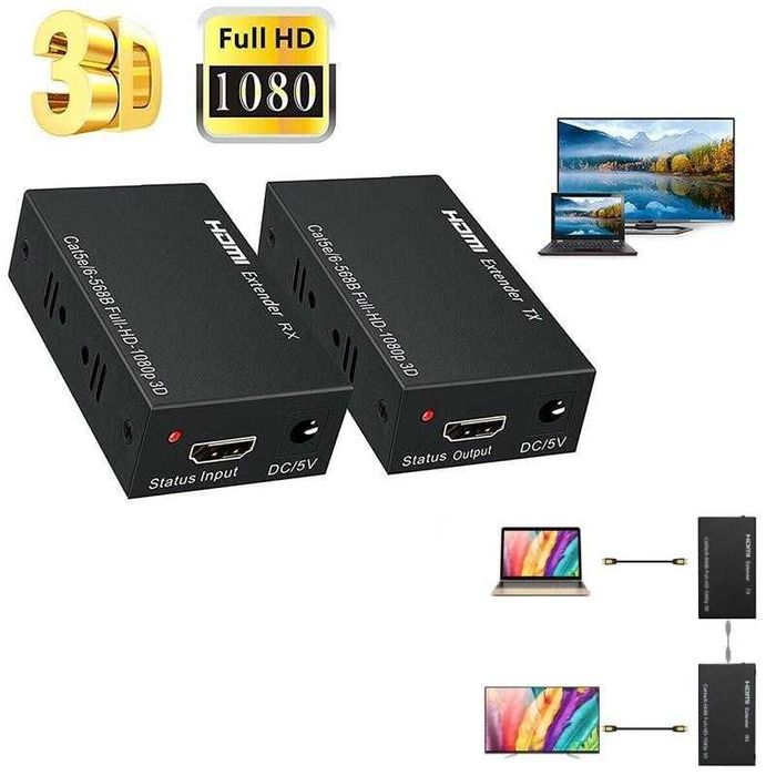 Extender HDMI Utp 60m Prelungitor Semnal HDMI Extender HDMI Ftp 60m