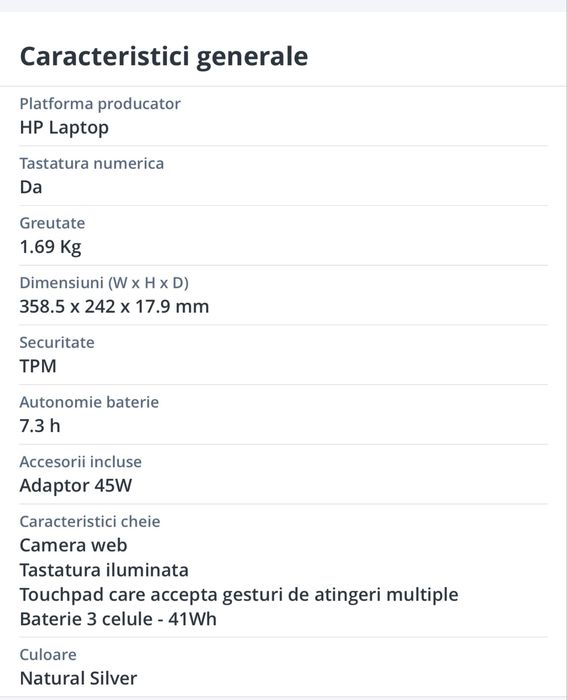 Laptop HP 15s-fq5016nq, i5-235U, 15.6" Full HD, 16GB DDR4, 1TB SSD