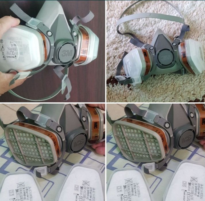Mască de protecție 3M + filtre prefiltre capace