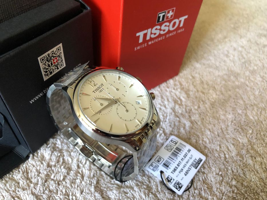 Ceas Tissot Tradition T-Classic Chronograph, Metalic White