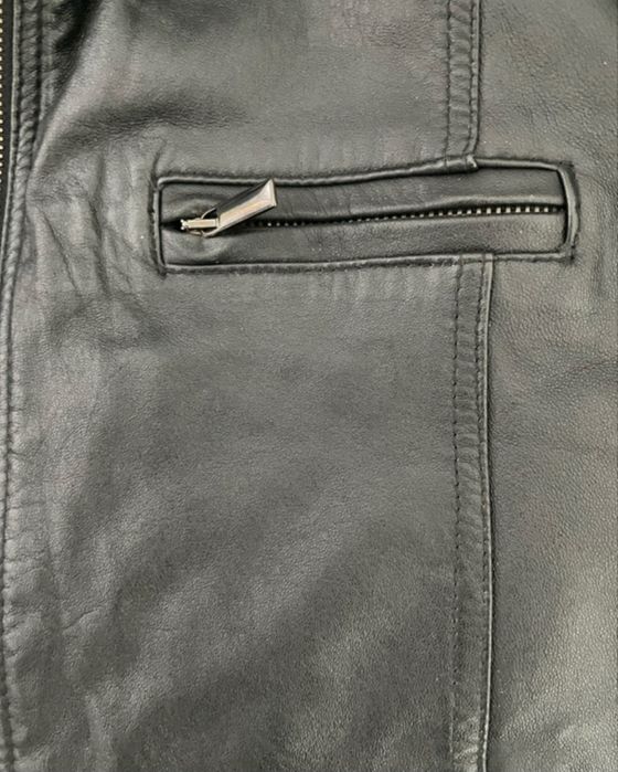 Geaca, piele, neagra