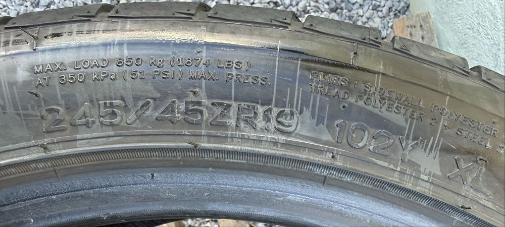 2бр 245/45/19 на 7мм с 23дот Нанканг