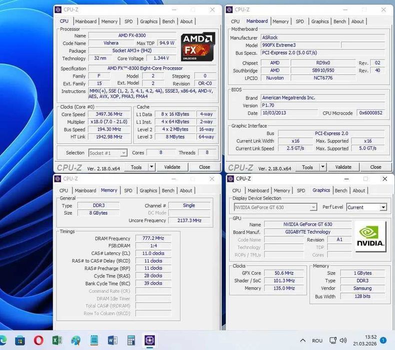 Kit  placa de baza PC AM3+ ASRock 990FX EXTREME3-FX-X8-8300, 12GB DDR3