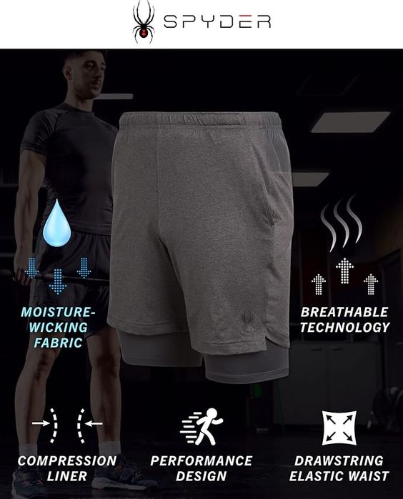 Spyder Athletic Shorts Dark Grey 2XL