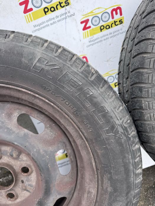 Set 4 roti complete jante otel cu anvelope vara 175 70 R14 Hyundai i20 i10 Accent Kia Rio Suzuki Swift  Mazda 2 DE 2008-2014