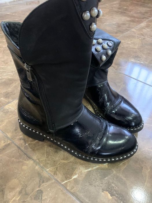 продам сапоги кожаные с утеплителем