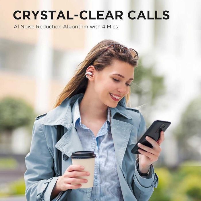 Безжични слушалки Sanag с Bluetooth 5.3 с калъф, iPhone и Android