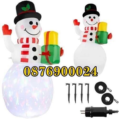 ОГРОМЕН Дядо Коледа надуваем LED Светеща надуваема фигура 4 РАЗМЕРА