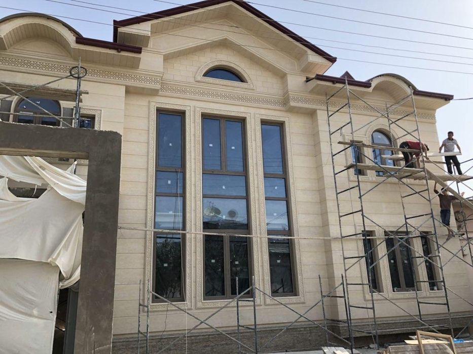 Барча Фасад ишлари киламиз Травертин гранит мрамор корка кабанчик