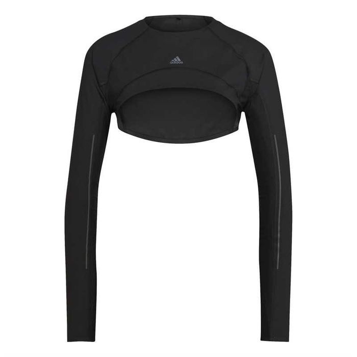 Bustiera Adidas HIIT 45 Seconds Bolero Aeroready Black/​Carbon M 12-14