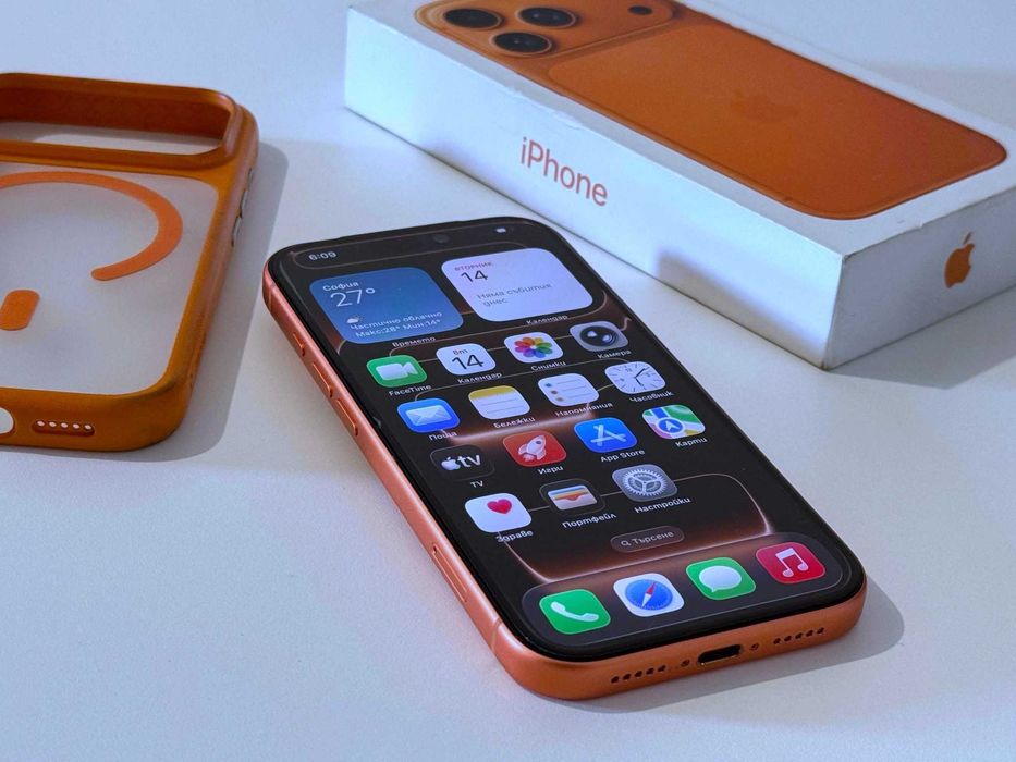 Бартер! Гаранция! Като НОВ! iPhone 17 Pro Cosmic Orange (Oранжев)