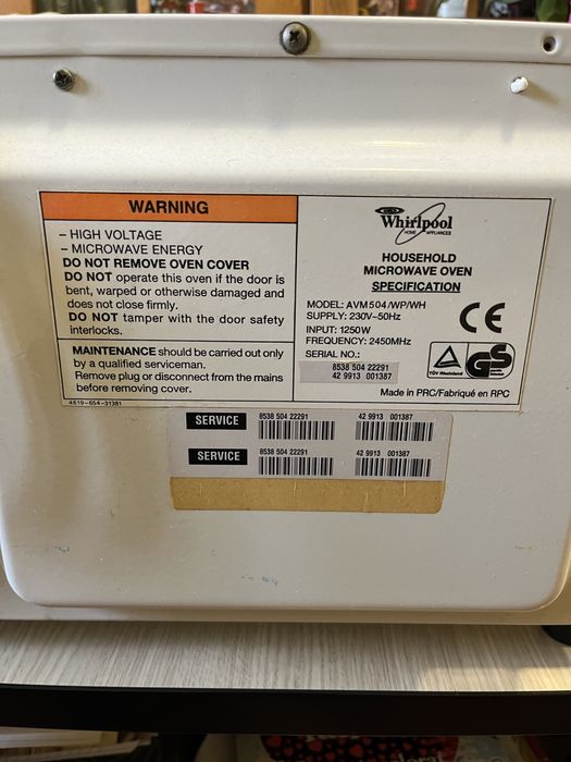 Cuptor cu microunde Whirlpool AVM504