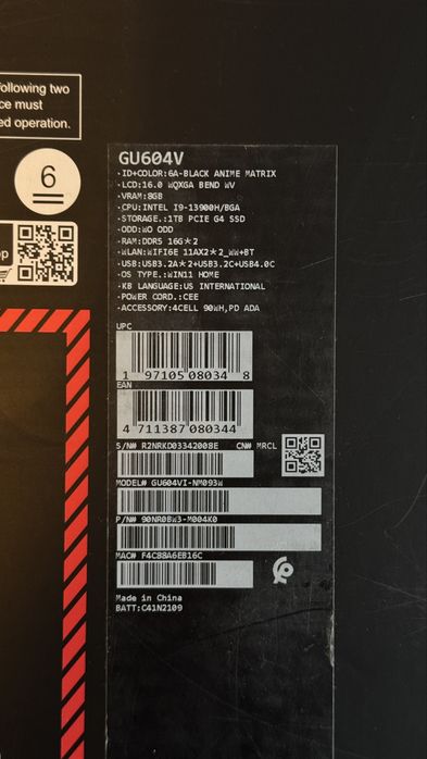 Лаптоп ASUS ROG Zephyrus M16 GU604VI-NM093W