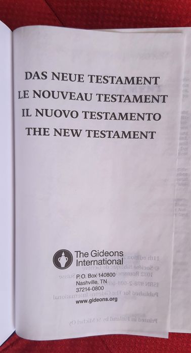 NOUL TESTAMENT (germana,franceza,italiana,engleza)