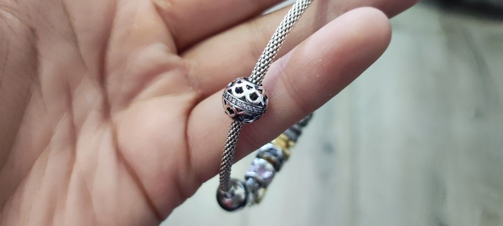 Сребърен талисман подкова детелина 925 за гривна Пандора Pandora топка ...