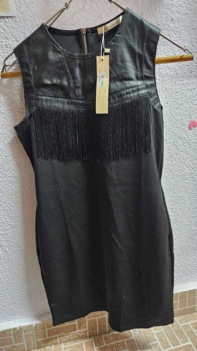 Rochie piele cu franjuri