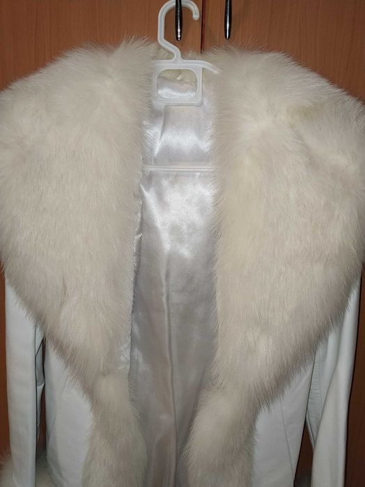 Haină piele+blană naturală