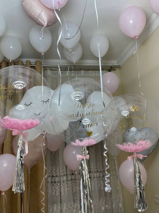 Оформление шарами на выписку и  торжеств