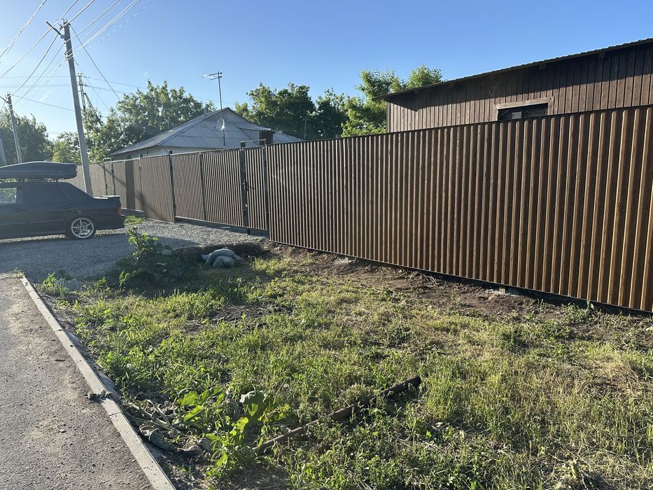 Забор,забор,ворота калитка,фундамент