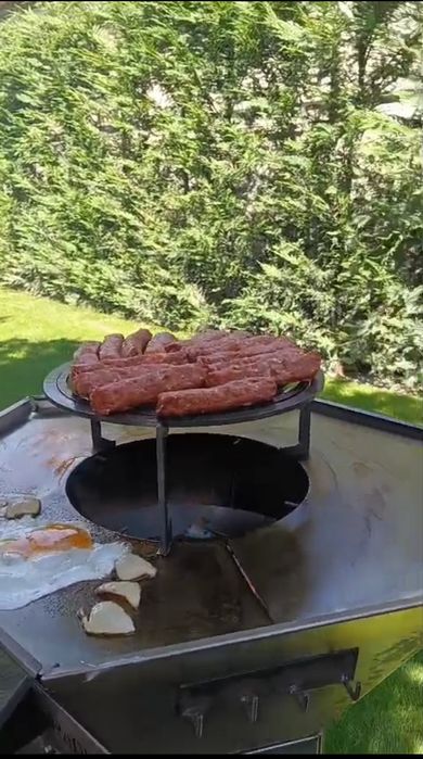 Gratar  plita inox + grill otel / carbon