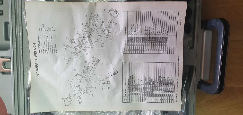 Набор пневмоинструмента BOVIDIX 47пр