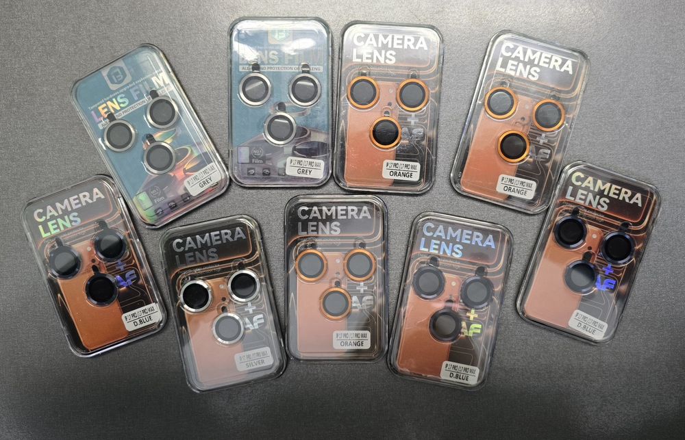 Протектор за камера за iPhone 17 pro в оранжево, синьо или с диаманти