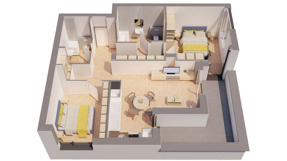 Penthouse NOU 3 camere - ARED LANGA AFI - direct de la dezvoltator