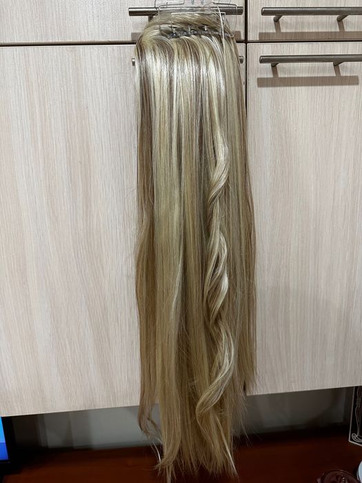 Висок клас синтетична руса коса за опашка!