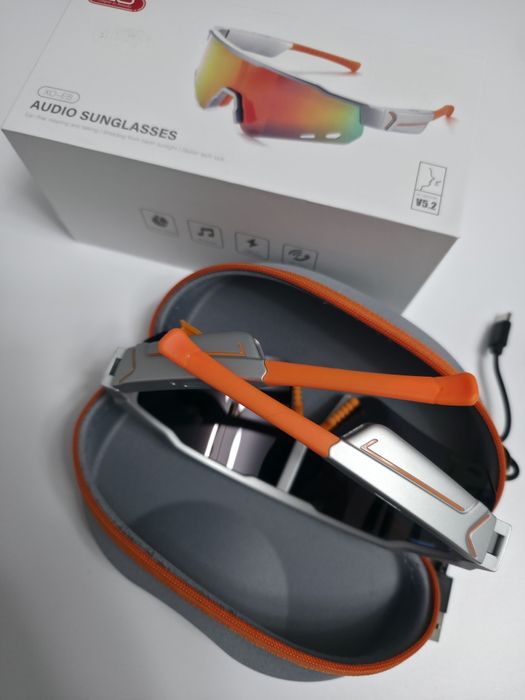 Ochelari de soare Bluetooth profesionali, albi, UV400