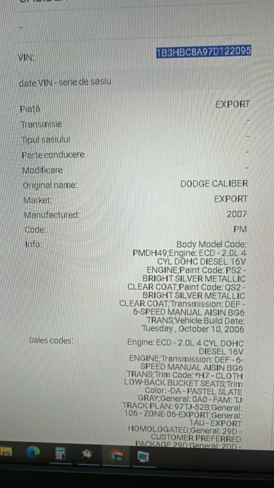 Kit pornire complet Dodge Caliber 2.0crdi