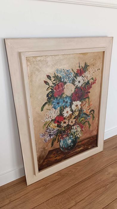 Картина "Цветя" - масло върху платно - SAMOC  - 85/64см