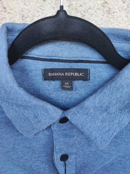 Tricou Polo Banana Republic nou cu etichetă, Luxe Touch Performance, mărimea M, albastru