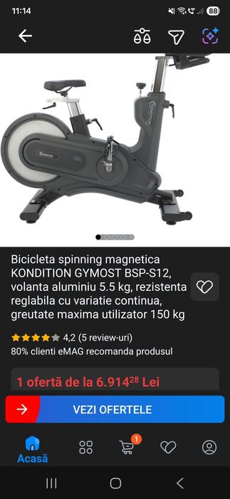 Bicicleta spinning magnetica KONDITION GYMOST BSP-S12