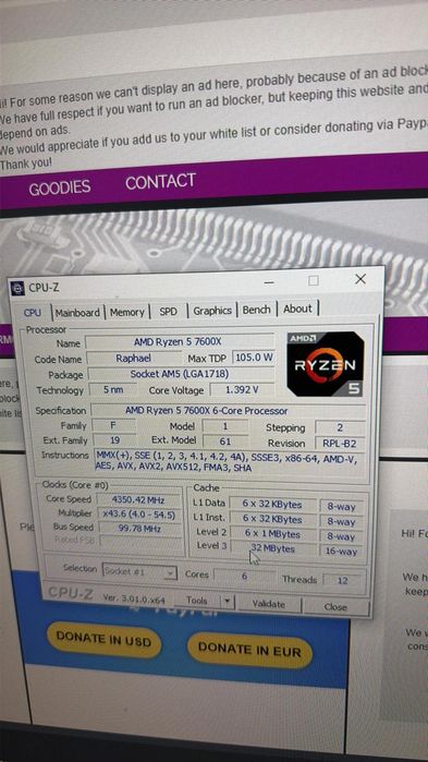 Ryzen 7600x AM5 cpu