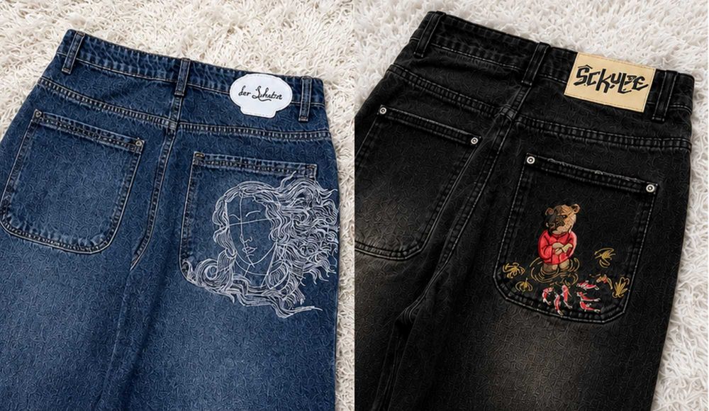 Blugi Derschutze – 2 Modele Negru și Albastru, W30