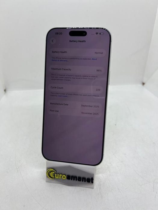 Telefon mobil Apple iPhone 17 Pro Max, 256GB, 5G, Silver, Bat 98% -A-