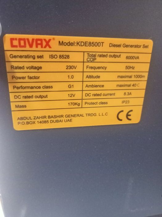 Generator COVAX 6 kvt