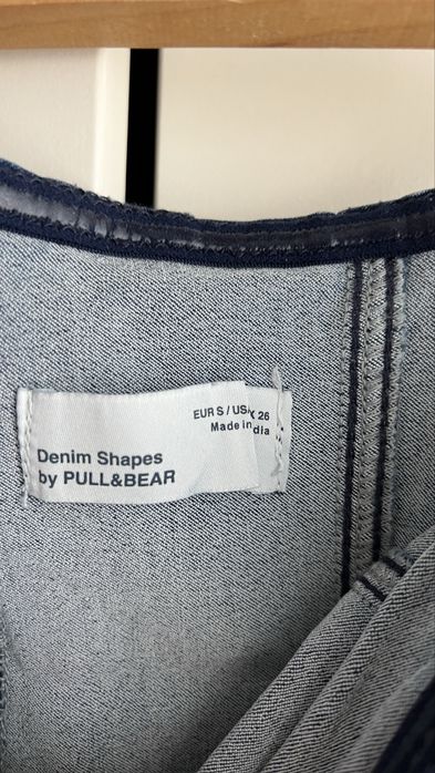 Дълга дънкова рокля Pull and Bear