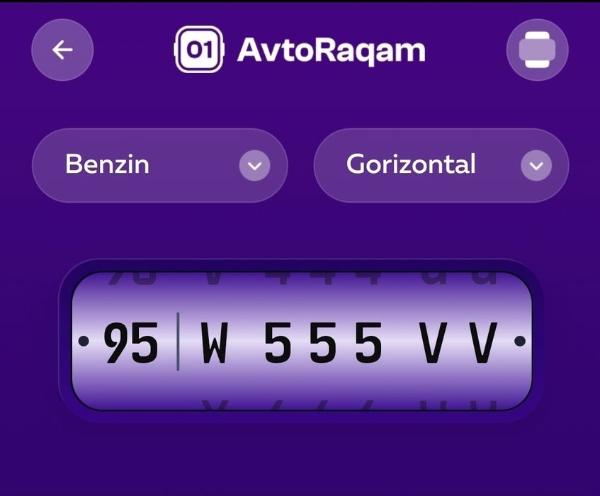 Avto raqam zakaz