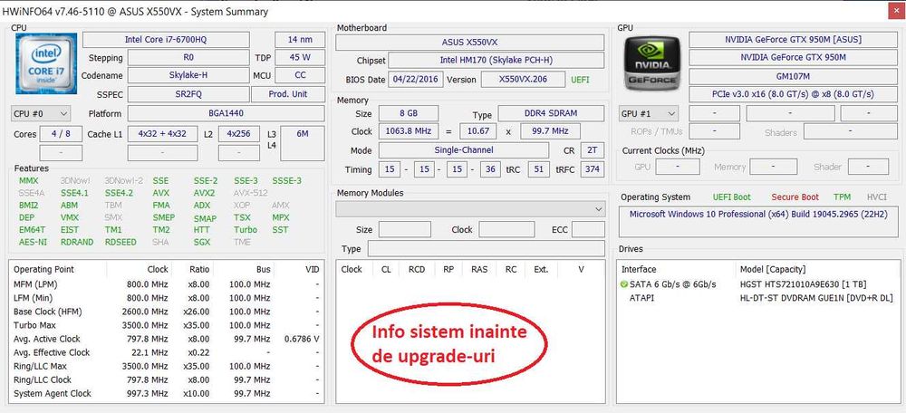 Vand laptop ASUS F550VX-DM102D