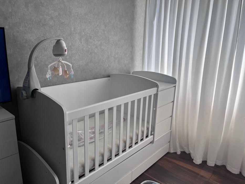 Бебешка кошара Луна бяла 3 в 1