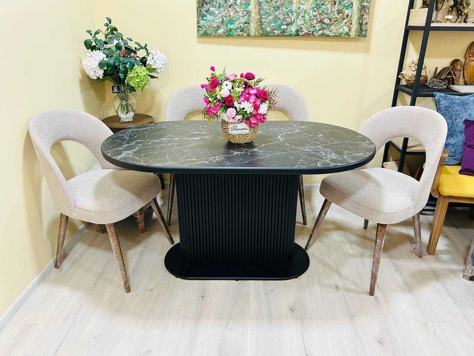 Стол и стулья из массива и металла. Под заказ. В кухню и гостиную.