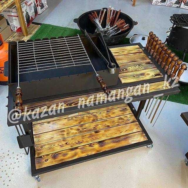 Мангал на колёсиках разборный