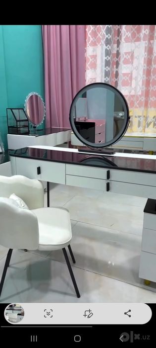 Kosmetik stol kreslo led oynali