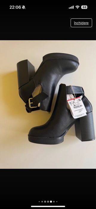 Ghete pana la glezna , imitatie de piele , marimea 36