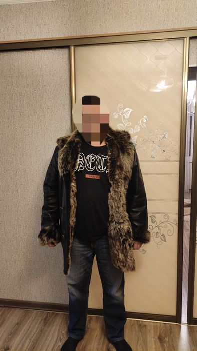 Кожаная зимняя куртка